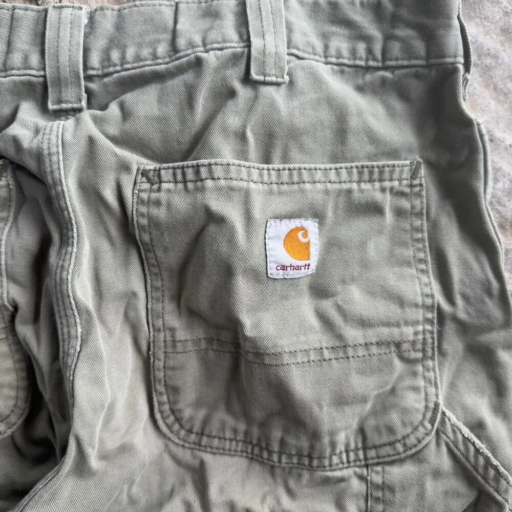VINTAGE B324 ARG GREEN CARHARTT RELAXED FIT CARPENTER PANTS 33X34 LOOSE